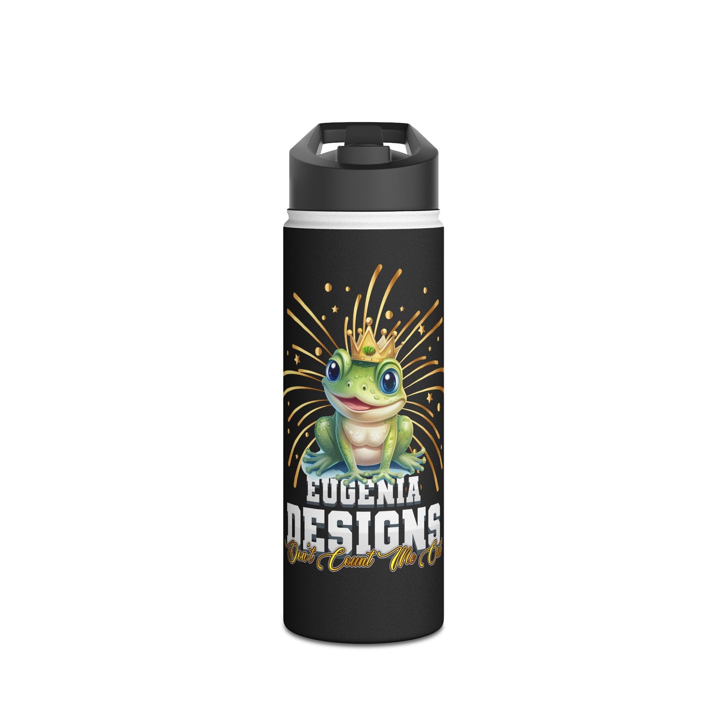 Eugenia Designs Logo Stainless Steel Water Bottle, Standard Lid